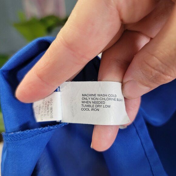 Gap Elegant Sapphire Pleated Tank Top with Button Accents | Size: Small - Picture 5 of 6